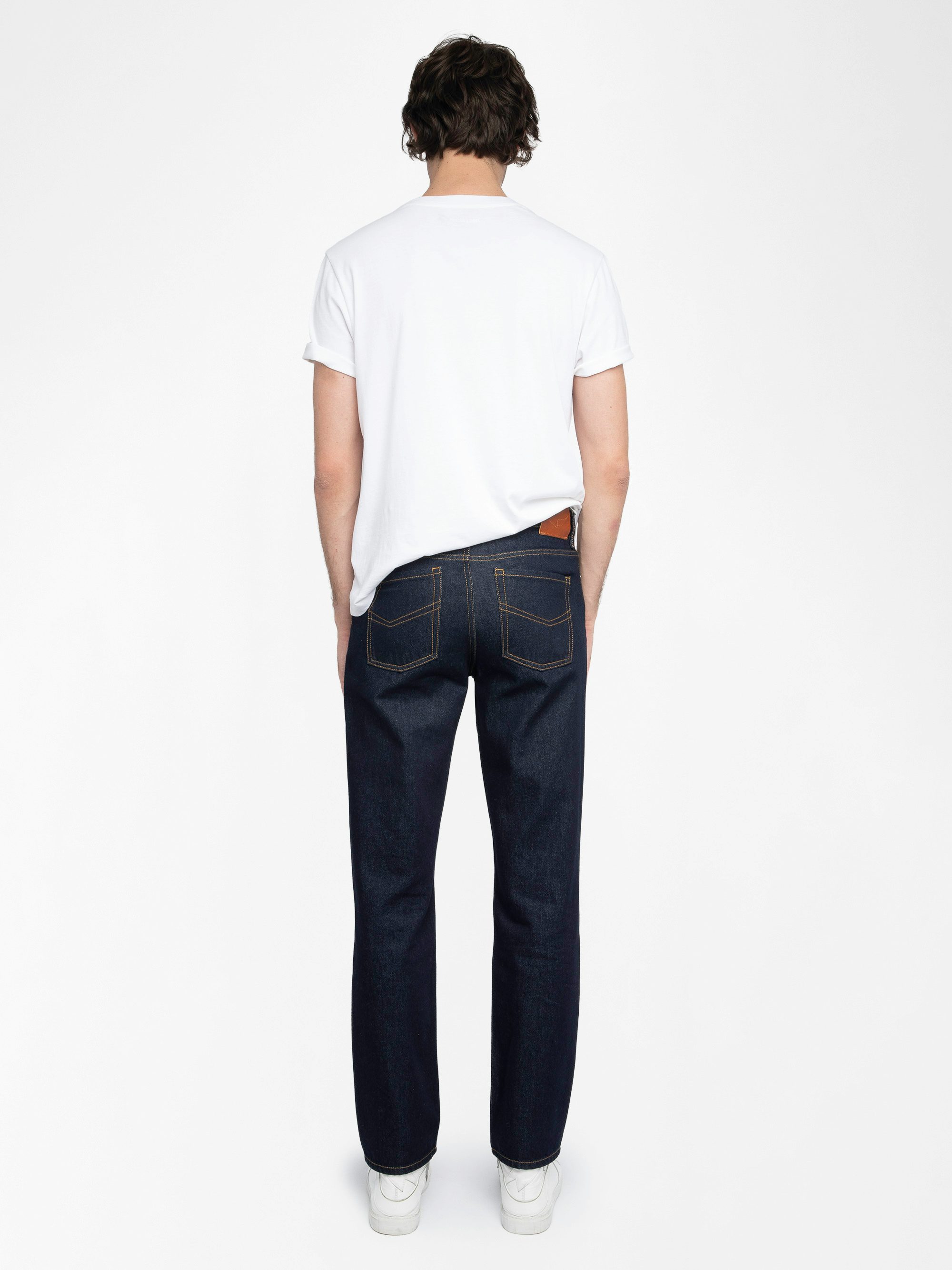 Jean John - Straight raw denim jeans with zip fastening.